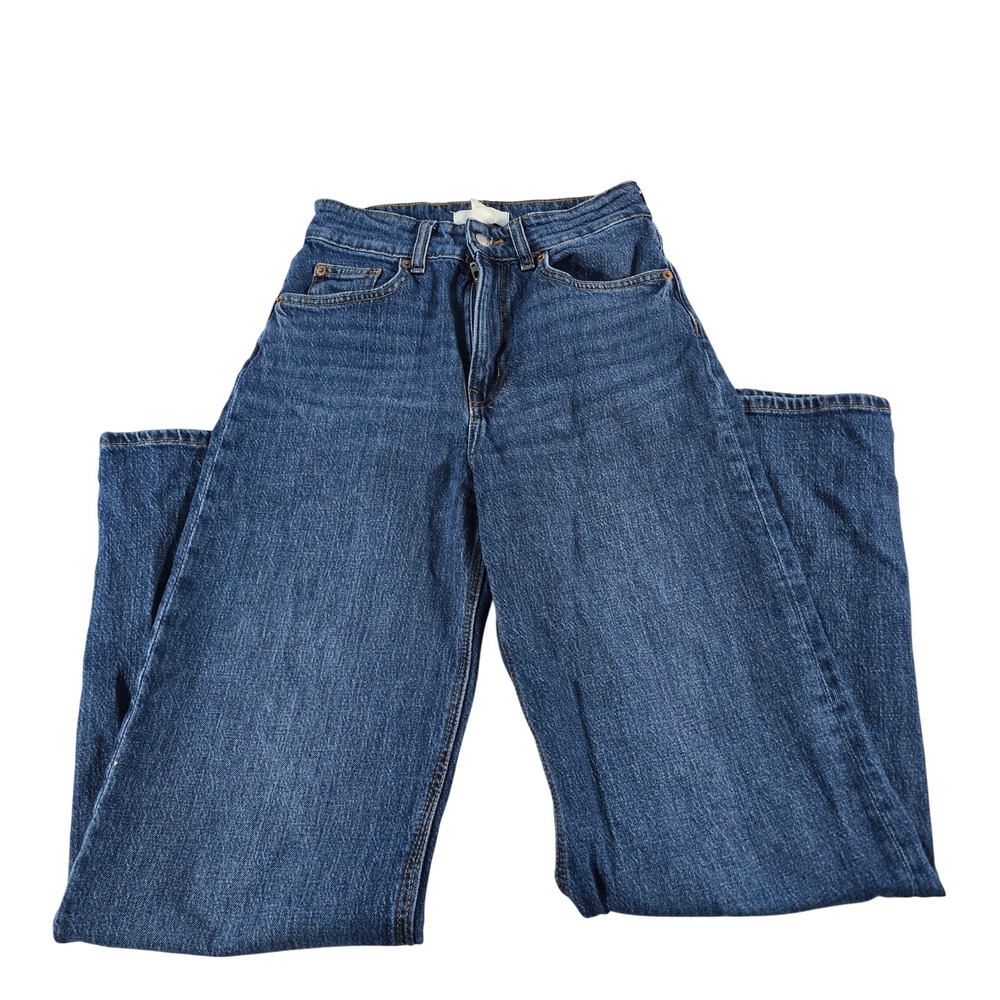 HM Womens High Waisted Straight Leg Jeans Medium Wash Blue Size 4 1045459 8